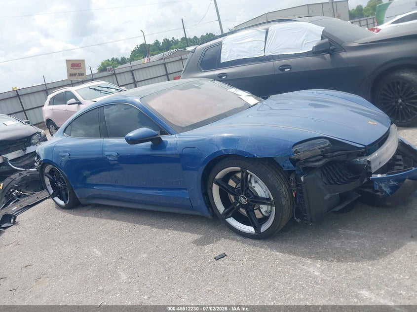 2022 Porsche Taycan VIN WP0AA2Y12NSA10814 IAAI salvage auction — FRONT & REAR, Salvage (Texas), sold $19,000 on 2026-08-19 (photo 1)