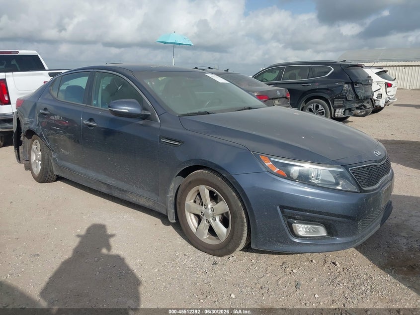 2015 Kia Optima VIN KNAGM4A70F5536851 IAAI salvage auction — NORMAL WEAR, Original (Texas), sold $900 on 2026-07-20 (photo 1)