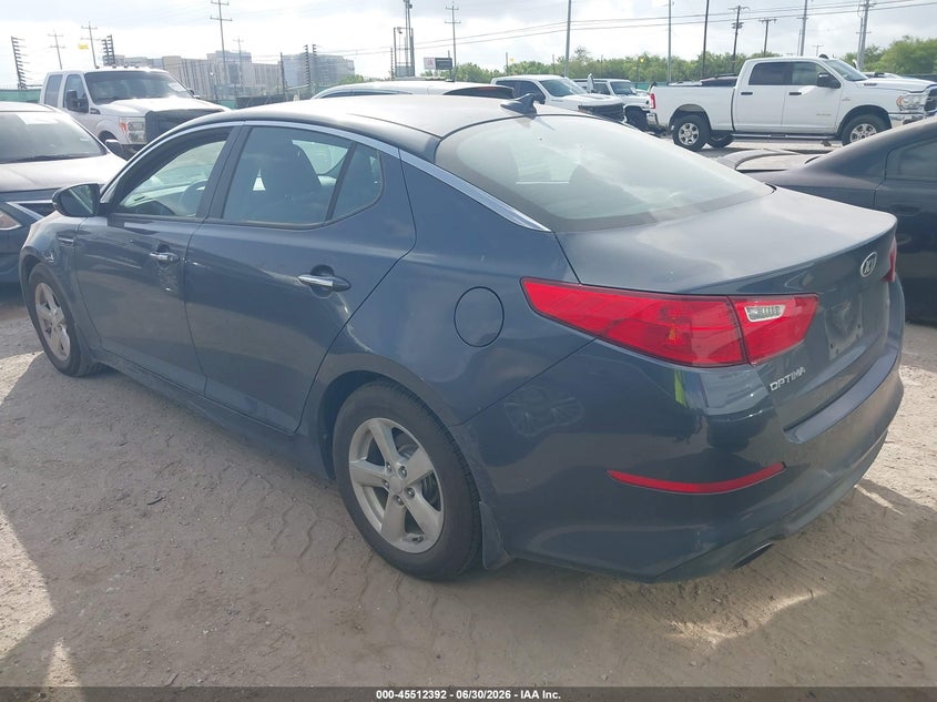 2015 Kia Optima VIN KNAGM4A70F5536851 IAAI salvage auction — NORMAL WEAR, Original (Texas), sold $900 on 2026-07-20 (photo 3)