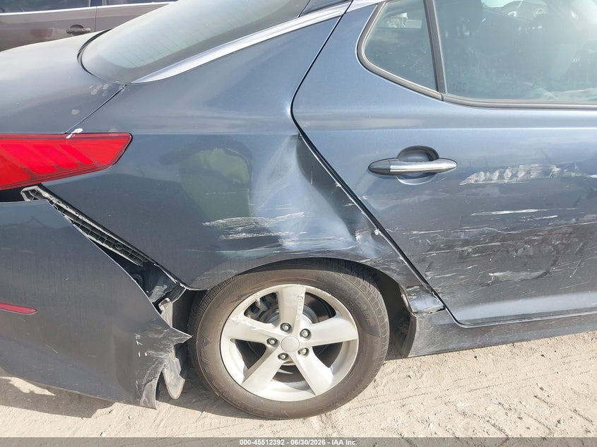 2015 Kia Optima VIN KNAGM4A70F5536851 IAAI salvage auction — NORMAL WEAR, Original (Texas), sold $900 on 2026-07-20 (photo 6)