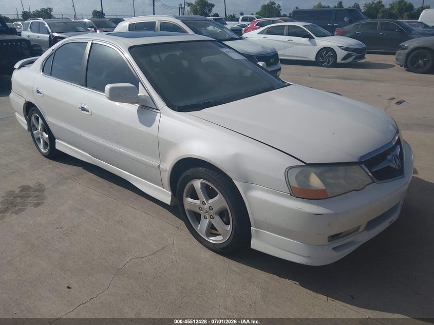 2003 Acura Tl VIN 19UUA56803A015574 IAAI salvage auction — FRONT & REAR, Original (Texas), sold $225 on 2026-07-10 (photo 1)