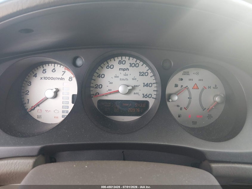 2003 Acura Tl VIN 19UUA56803A015574 IAAI salvage auction — FRONT & REAR, Original (Texas), sold $225 on 2026-07-10 (photo 7)