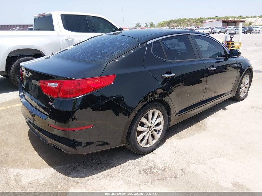 2015 Kia Optima VIN KNAGM4A70F5634679 IAAI salvage auction — NORMAL WEAR, Clear (Texas), sold $625 on 2026-07-16 (photo 4)
