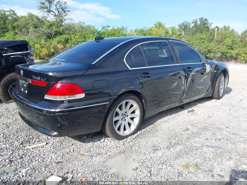 2004 BMW 7 series VIN WBAGN634X4DS49175 IAAI salvage auction — RIGHT SIDE, Rebuildable (Florida), sold $25 on 2026-07-21 (photo 4)