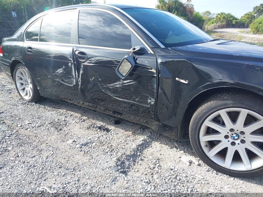2004 BMW 7 series VIN WBAGN634X4DS49175 IAAI salvage auction — RIGHT SIDE, Rebuildable (Florida), sold $25 on 2026-07-21 (photo 6)