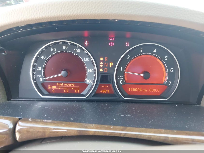 2004 BMW 7 series VIN WBAGN634X4DS49175 IAAI salvage auction — RIGHT SIDE, Rebuildable (Florida), sold $25 on 2026-07-21 (photo 7)