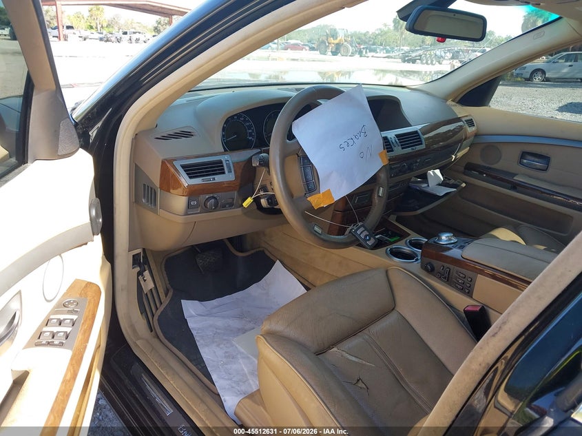 2004 BMW 7 series VIN WBAGN634X4DS49175 IAAI salvage auction — RIGHT SIDE, Rebuildable (Florida), sold $25 on 2026-07-21 (photo 8)