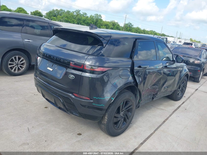 2022 Land rover Range rover evoque VIN SALZT2FX4NH165453 IAAI salvage auction — SIDE, Original (Texas), sold $13,700 on 2026-08-21 (photo 4)