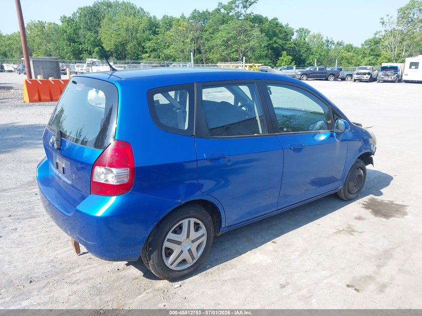 2007 Honda Fit VIN JHMGD38497S068175 IAAI salvage auction — NORMAL WEAR, Clear (New York), sold $650 on 2026-07-29 (photo 4)