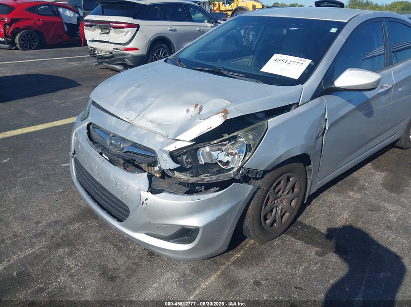 2012 Hyundai Accent VIN KMHCT4AE6CU116107 IAAI salvage auction — FRONT END, Rebuildable (Florida), sold $25 on 2026-07-16 (photo 6)