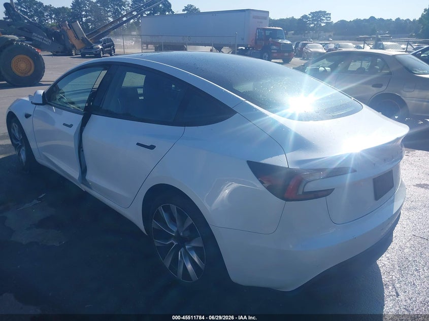 2025 Tesla Model 3 VIN 5YJ3E1EA1SF938633 IAAI salvage auction — NORMAL WEAR, Repossession Paperwork (Georgia), sold $25,250 on 2026-07-30 (photo 3)