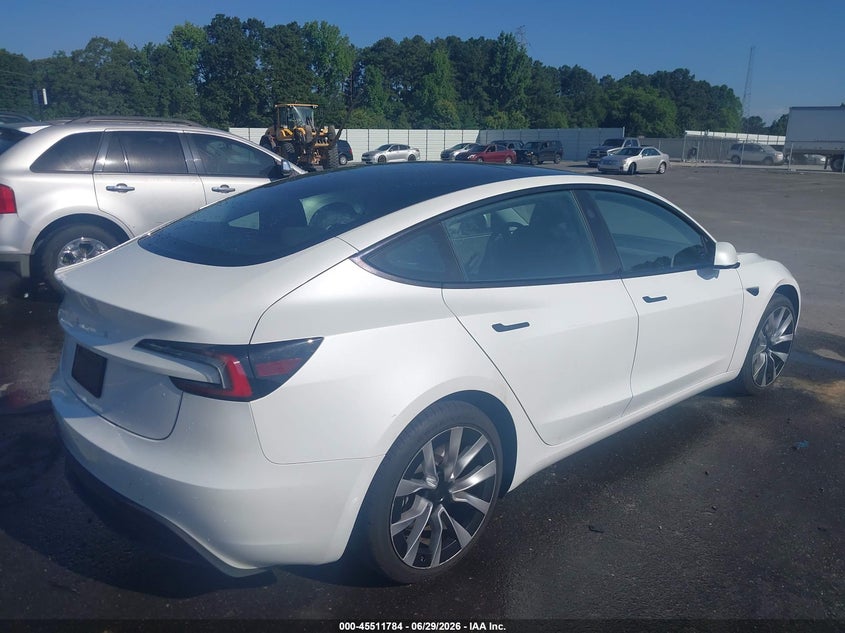 2025 Tesla Model 3 VIN 5YJ3E1EA1SF938633 IAAI salvage auction — NORMAL WEAR, Repossession Paperwork (Georgia), sold $25,250 on 2026-07-30 (photo 4)