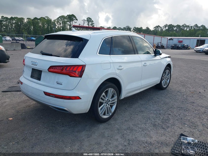 2018 Audi Q5 VIN WA1BNAFY4J2021835 IAAI salvage auction — FRONT END, Rebuildable (Florida), sold $6,550 on 2026-07-14 (photo 4)