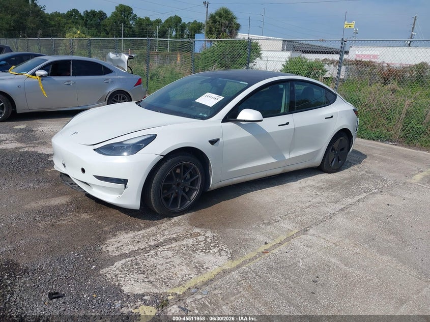 2021 Tesla Model 3 VIN 5YJ3E1EA6MF868159 IAAI salvage auction — RIGHT SIDE, Clear (Arizona), sold $7,225 on 2026-07-15 (photo 2)