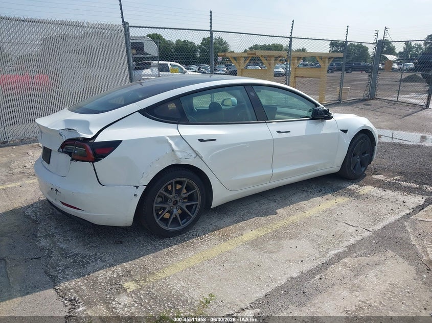 2021 Tesla Model 3 VIN 5YJ3E1EA6MF868159 IAAI salvage auction — RIGHT SIDE, Clear (Arizona), sold $7,225 on 2026-07-15 (photo 4)