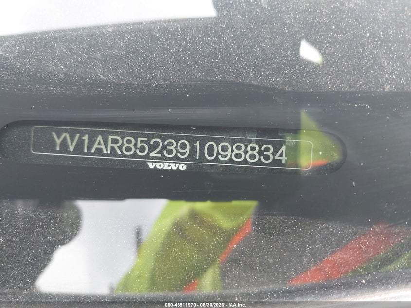 2009 Volvo S80 VIN YV1AR852391098834 IAAI salvage auction — FRONT END, Salvage (Pennsylvania), sold $475 on 2026-07-10 (photo 9)