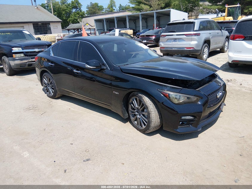 2016 Infiniti Q50 VIN JN1FV7AR8GM450745 IAAI salvage auction — NORMAL WEAR, Original (New Hampshire), sold $3,525 on 2026-07-08 (photo 1)