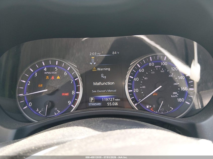 2016 Infiniti Q50 VIN JN1FV7AR8GM450745 IAAI salvage auction — NORMAL WEAR, Original (New Hampshire), sold $3,525 on 2026-07-08 (photo 7)