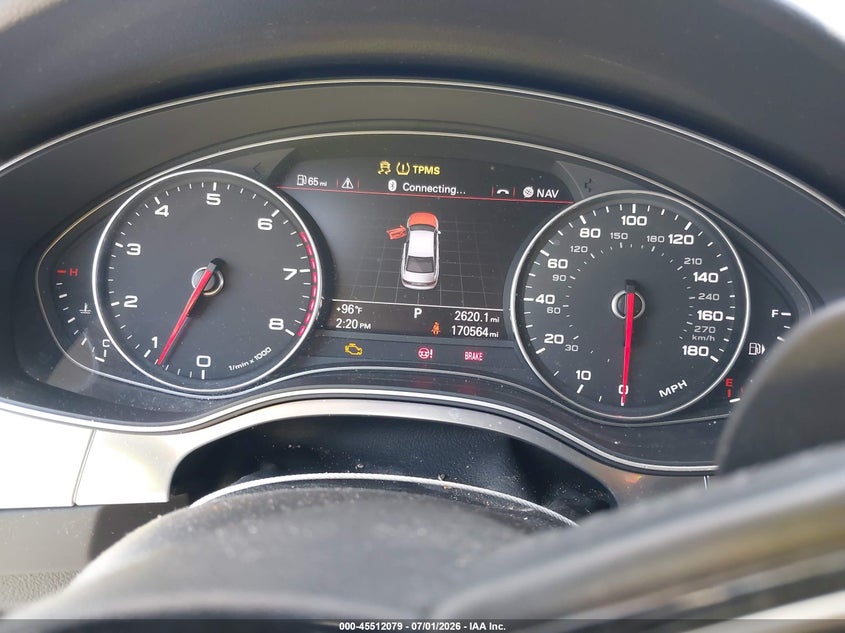 2012 Audi A6 VIN WAUJGAFC2CN148047 IAAI salvage auction — ENGINE DAMAGE, Salvage (Ohio), sold $600 on 2026-07-07 (photo 7)