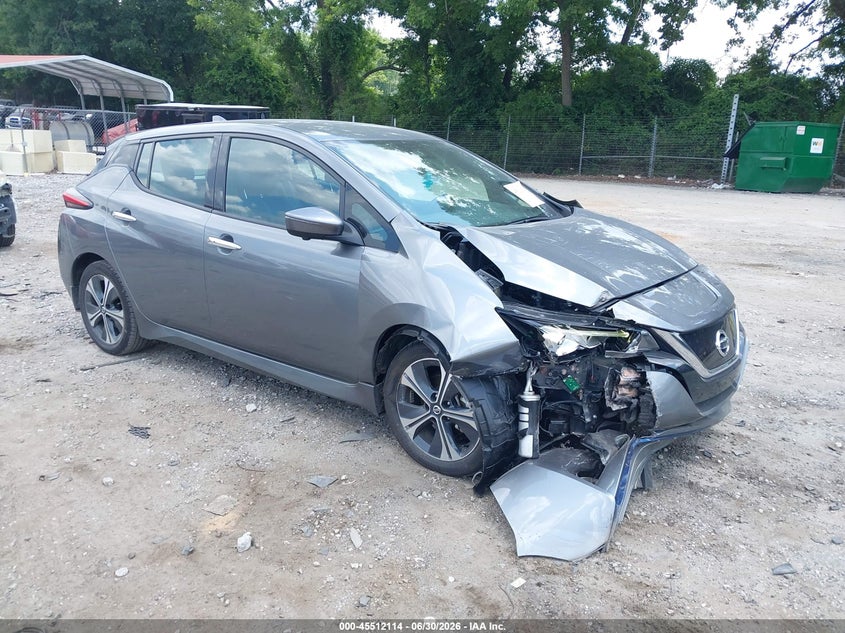 2021 Nissan Leaf VIN 1N4BZ1DV9MC553556 IAAI salvage auction — FRONT END, Salvage Title, sold $2,800 on 2026-07-29 (photo 1)