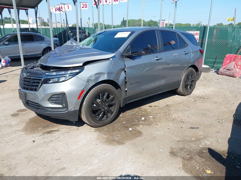2024 Chevrolet Equinox VIN 3GNAXHEGXRL333947 IAAI salvage auction — FRONT & REAR, Salvage Title, sold $2,850 on 2026-08-22 (photo 2)