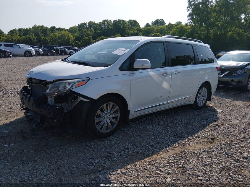 2015 Toyota Sienna VIN 5TDYK3DC9FS613355 IAAI salvage auction — FRONT END, Rebuildable (Florida), sold $4,600 on 2026-07-23 (photo 2)