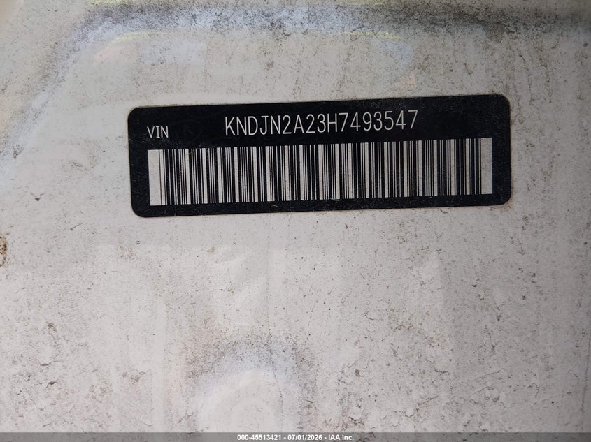 2017 Kia Soul VIN KNDJN2A23H7493547 IAAI salvage auction — REAR END, Salvage (Massachusetts), sold $1,150 on 2026-07-28 (photo 9)
