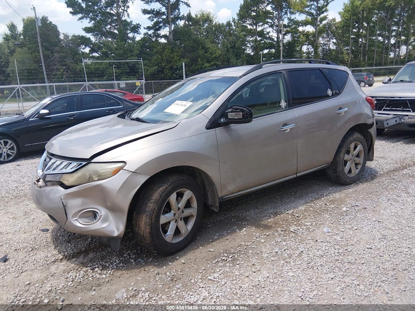 2009 Nissan Murano VIN JN8AZ18U59W018001 IAAI salvage auction — FRONT & REAR, Salvage (Alabama), sold $25 on 2026-07-29 (photo 2)