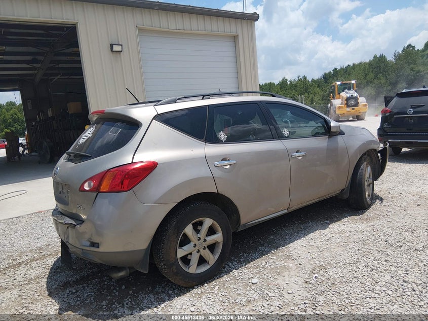2009 Nissan Murano VIN JN8AZ18U59W018001 IAAI salvage auction — FRONT & REAR, Salvage (Alabama), sold $25 on 2026-07-29 (photo 4)