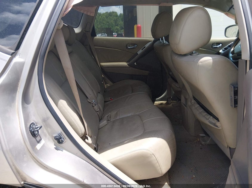 2009 Nissan Murano VIN JN8AZ18U59W018001 IAAI salvage auction — FRONT & REAR, Salvage (Alabama), sold $25 on 2026-07-29 (photo 8)