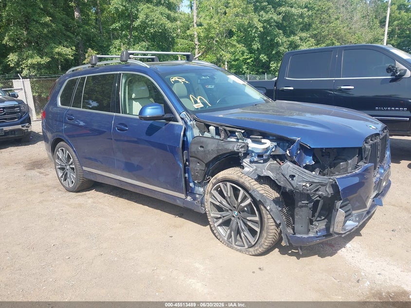 2020 BMW X7 VIN 5UXCW2C05L9A01858 IAAI salvage auction — FRONT END, Salvage Title, sold $75 on 2026-07-29 (photo 1)