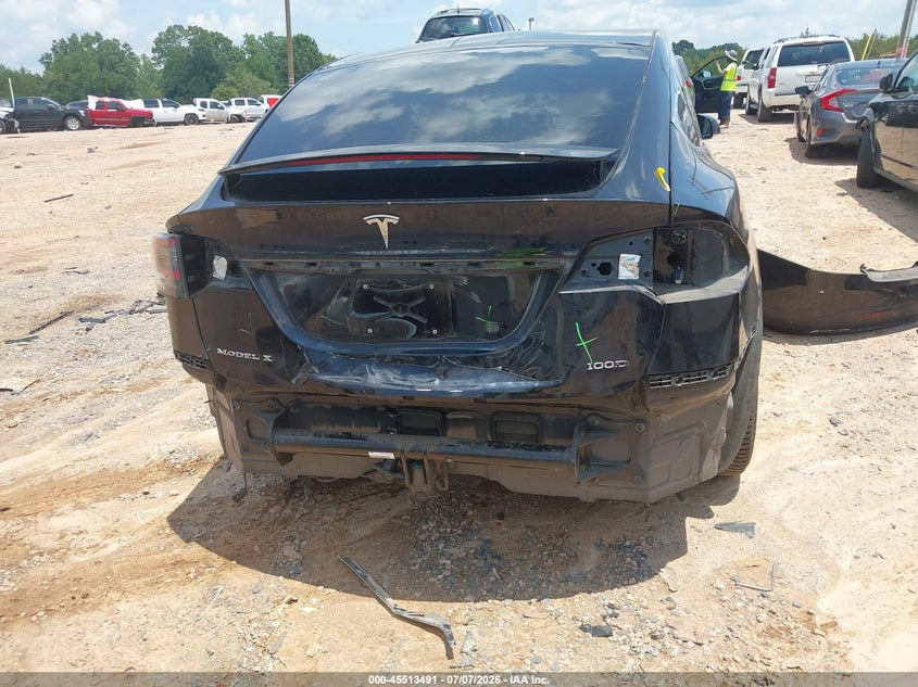 2018 Tesla Model x VIN 5YJXCDE25JF112299 IAAI salvage auction — REAR END, Salvage Title, sold $9,075 on 2026-08-20 (photo 6)