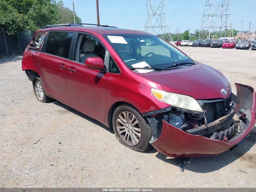 2011 Toyota Sienna VIN 5TDYK3DC0BS112221 IAAI salvage auction — REAR END, Salvage (Pennsylvania), sold $925 on 2026-07-31 (photo 1)