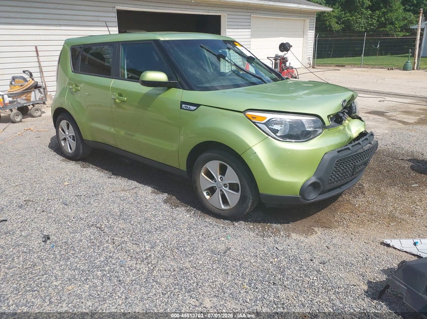 2016 Kia Soul VIN KNDJN2A27G7871545 IAAI salvage auction — FRONT END, Salvage Title, sold $825 on 2026-07-27 (photo 1)