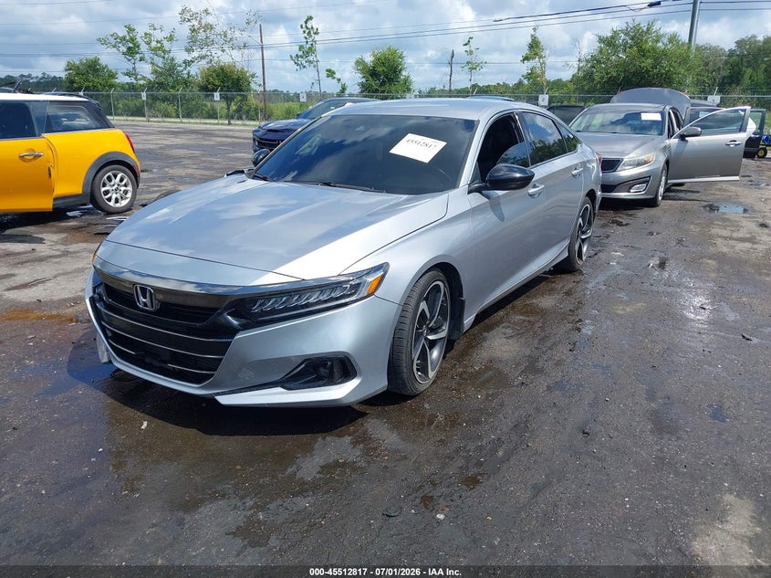 2022 Honda Accord VIN 1HGCV1F3XNA026551 IAAI salvage auction — FRONT END, Rebuildable (Florida), sold $4,650 on 2026-07-25 (photo 2)