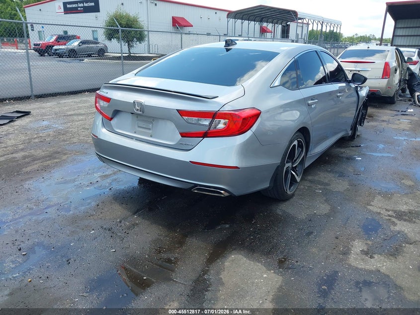2022 Honda Accord VIN 1HGCV1F3XNA026551 IAAI salvage auction — FRONT END, Rebuildable (Florida), sold $4,650 on 2026-07-25 (photo 4)