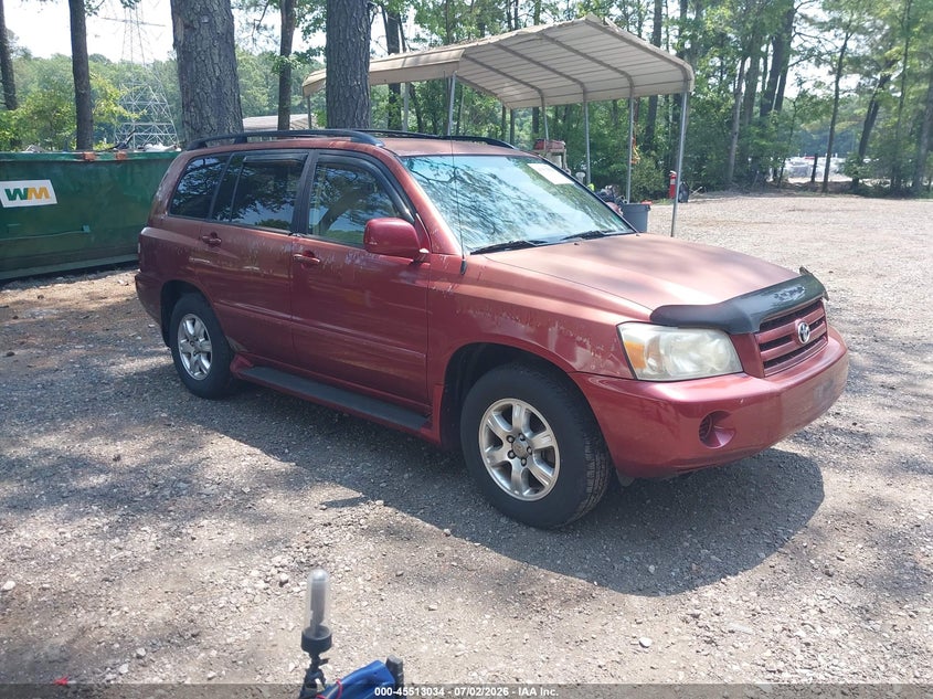 2004 Toyota Highlander VIN JTEDP21AX40001318 IAAI salvage auction — NORMAL WEAR, Clear (Virginia), sold $775 on 2026-07-14 (photo 1)