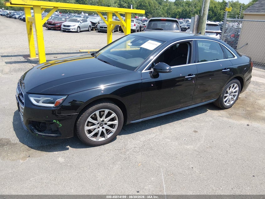 2021 Audi A4 VIN WAUABAF41MN010525 IAAI salvage auction — FRONT END, Salvage (Massachusetts), sold $9,900 on 2026-09-03 (photo 2)