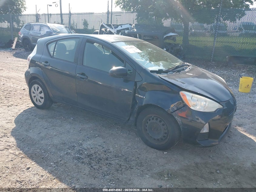 2012 Toyota Prius c VIN JTDKDTB31C1514069 IAAI salvage auction — RIGHT FRONT, Salvage (Pennsylvania), sold $900 on 2026-07-31 (photo 1)