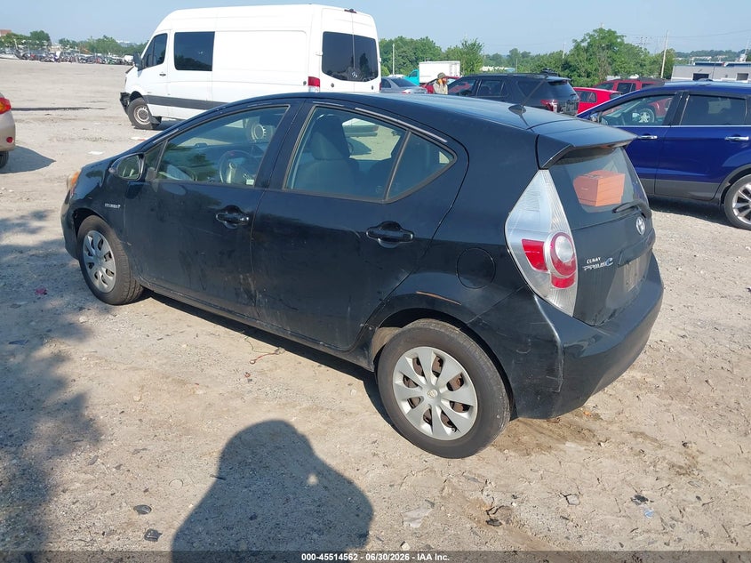 2012 Toyota Prius c VIN JTDKDTB31C1514069 IAAI salvage auction — RIGHT FRONT, Salvage (Pennsylvania), sold $900 on 2026-07-31 (photo 3)