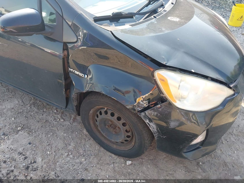 2012 Toyota Prius c VIN JTDKDTB31C1514069 IAAI salvage auction — RIGHT FRONT, Salvage (Pennsylvania), sold $900 on 2026-07-31 (photo 6)