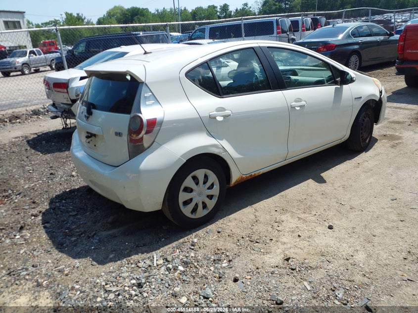 2012 Toyota Prius c VIN JTDKDTB33C1503820 IAAI salvage auction — FRONT END, Salvage (Rhode Island), sold $925 on 2026-08-01 (photo 4)