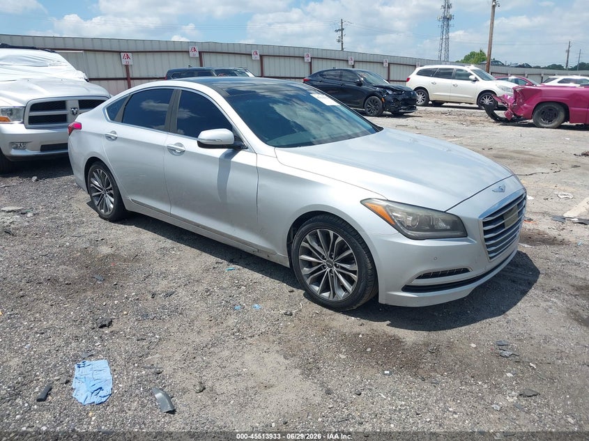 2015 Hyundai Genesis VIN KMHGN4JE9FU102346 IAAI salvage auction — LEFT SIDE, Salvage (South Carolina), sold $1,650 on 2026-07-29 (photo 1)