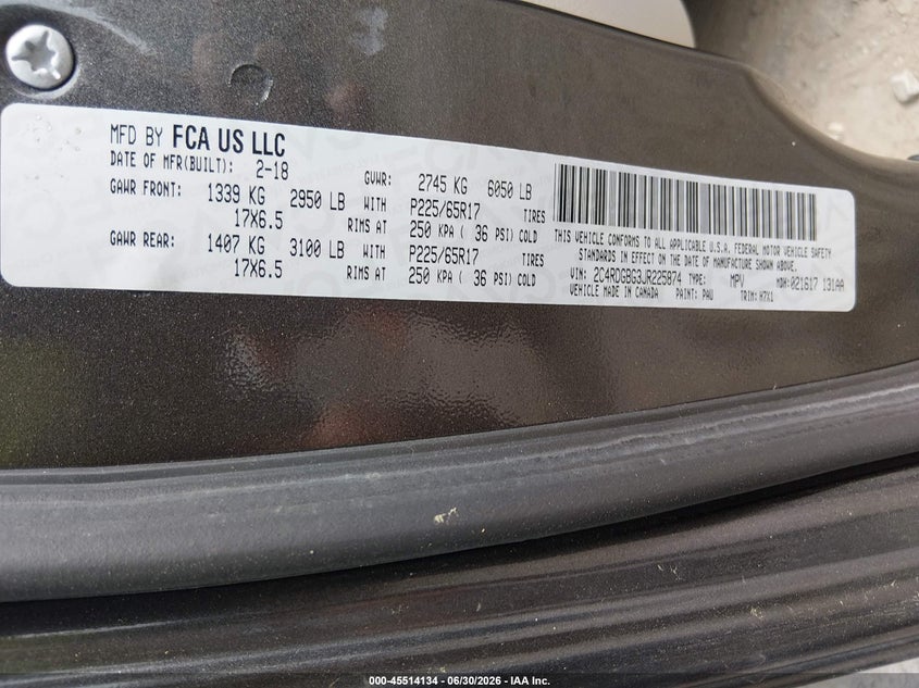 2018 Dodge Caravan VIN 2C4RDGBG3JR225874 IAAI salvage auction — LEFT FRONT, Salvage (Massachusetts), sold $2,350 on 2026-07-25 (photo 9)