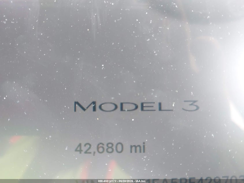 2023 Tesla Model 3 VIN 5YJ3E1EA5PF429703 IAAI salvage auction — FRONT END, Rebuildable (Florida), sold $5,100 on 2026-07-30 (photo 7)