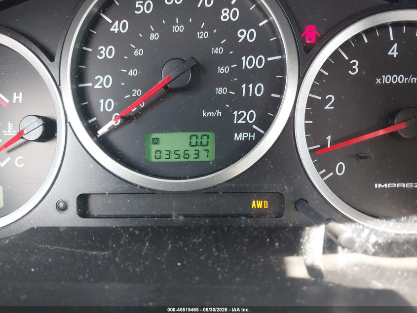 2006 Subaru Impreza VIN JF1GG68696H822141 IAAI salvage auction — NORMAL WEAR, Clear (South Carolina), sold $4,350 on 2026-07-07 (photo 7)