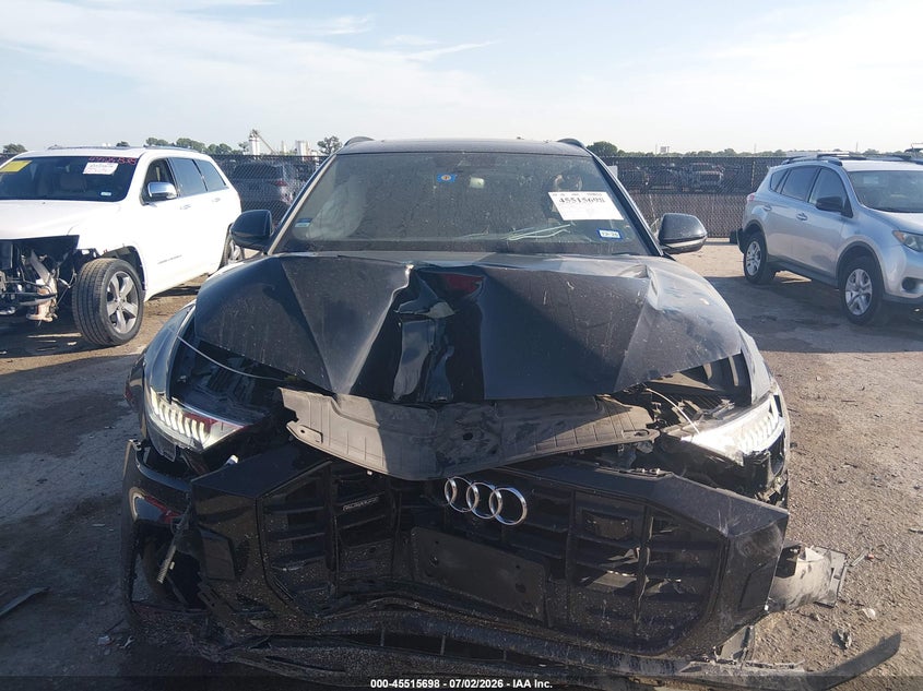 2021 Audi Q8 VIN WA1EVAF19MD005123 IAAI salvage auction — FRONT END, Salvage (Texas), sold $10,500 on 2026-07-31 (photo 6)