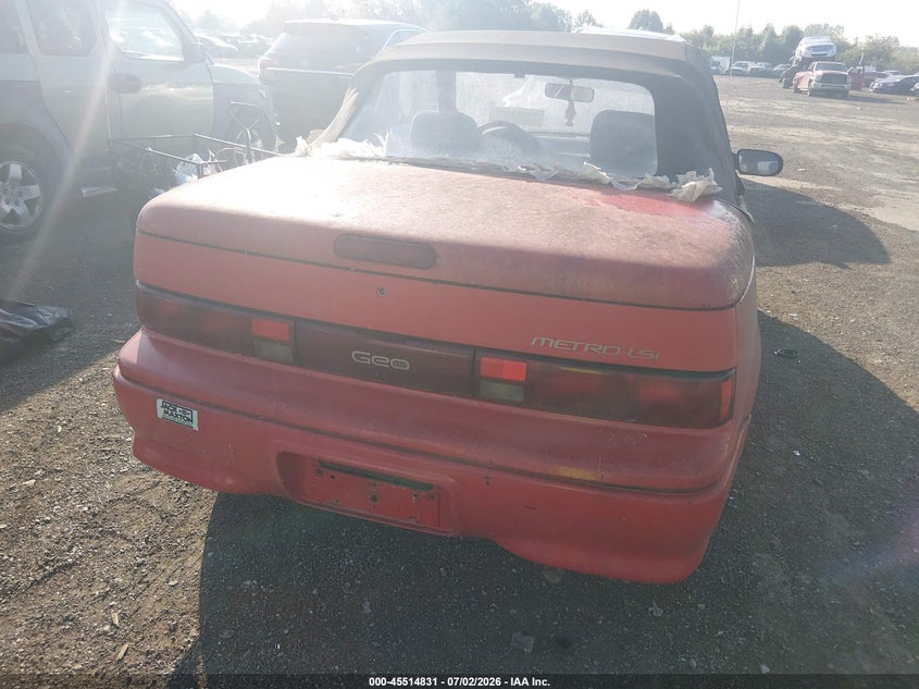 1992 Geo Metro VIN JG1MR3364NK209853 IAAI salvage auction — NORMAL WEAR, Original (Ohio), sold $25 on 2026-07-22 (photo 6)