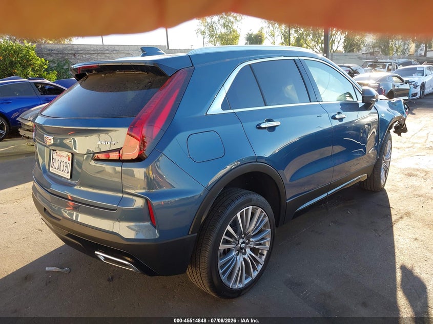 2025 Cadillac Xt4 VIN 1GYFZCR44SF105321 IAAI salvage auction — RIGHT FRONT, Salvage Certificate (California), sold $8,125 on 2026-07-17 (photo 4)