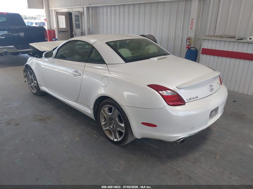 2008 Lexus Sc 430 VIN JTHFN45Y889019595 IAAI salvage auction — FRONT END, Rebuildable (Florida), sold $425 on 2026-07-29 (photo 3)